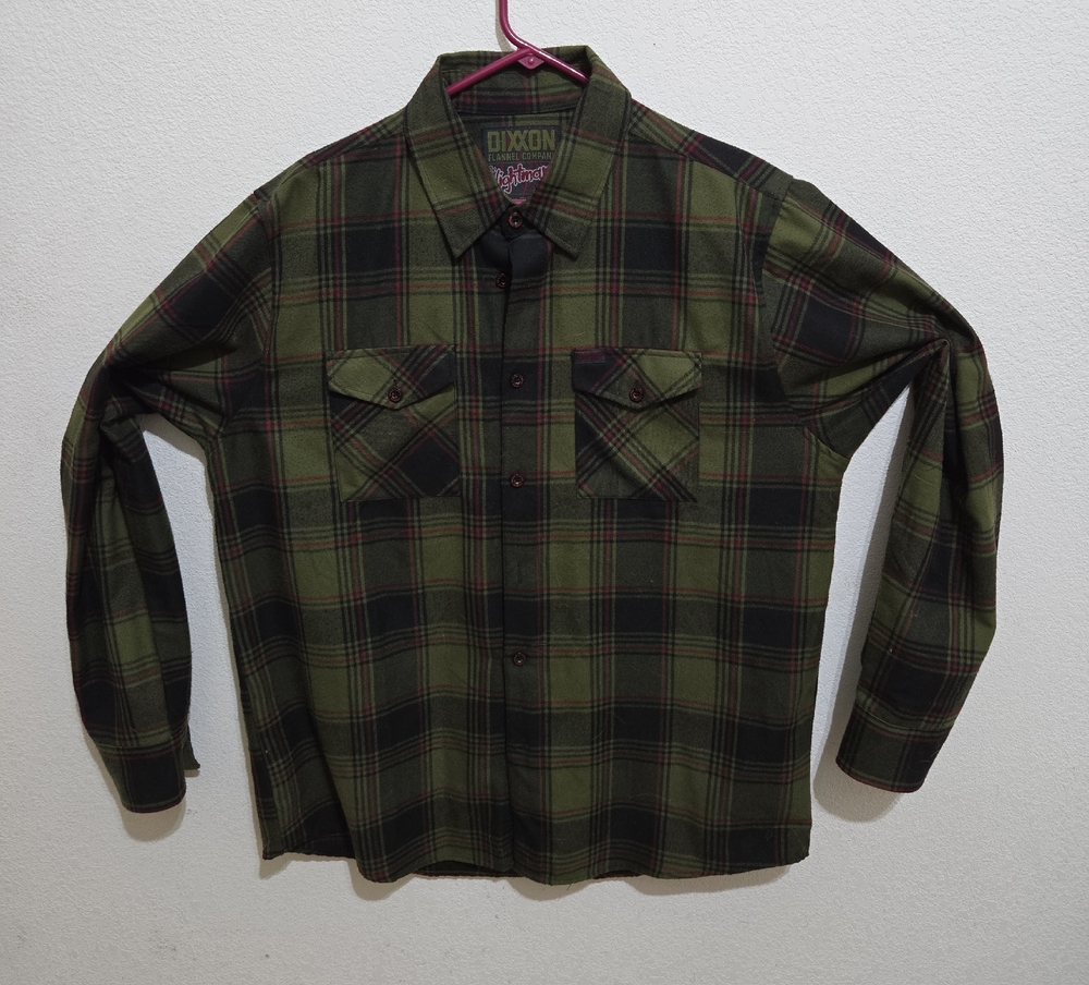 DIXXON Olive and Black Plaid Casual Shirt